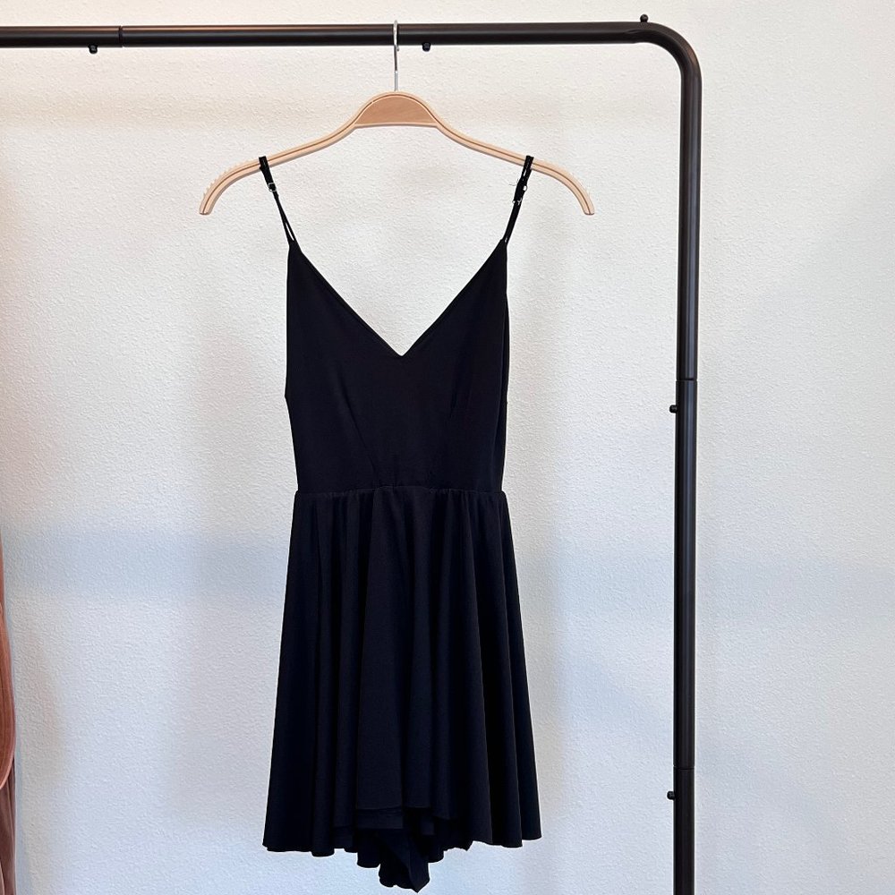 Urban Outfitters Vanessa Cupro Playsuit Black -- Size XS
